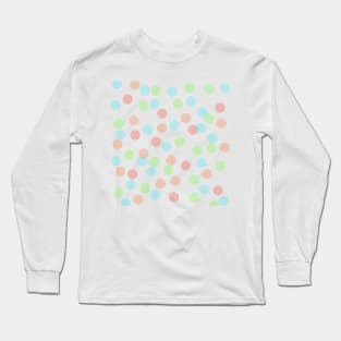 Colorful polka dots abstract background Long Sleeve T-Shirt